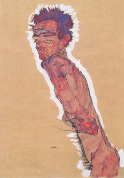 Nude Self-Portrait by Egon Schiele